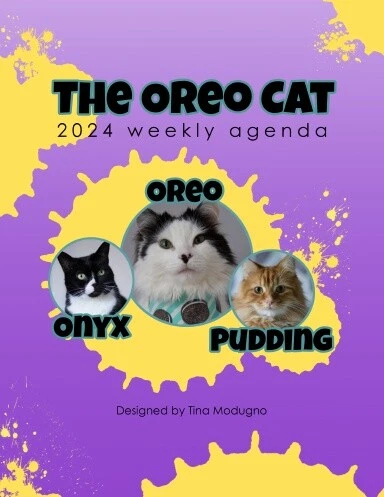THE OREO CAT 2024 Weekly Agenda 39.95 PicClick