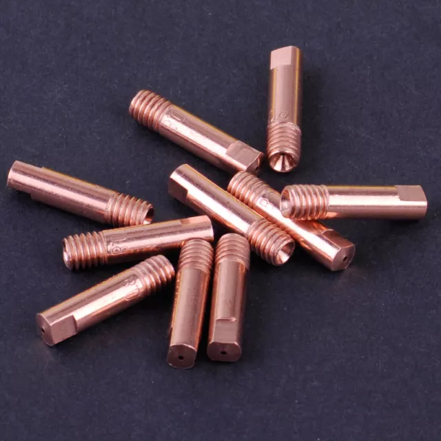 10pcs MB 15AK MIG/MAG Welding Torch Contact Tip 0.8 x 24mm Copper M6 Gas Nozzle