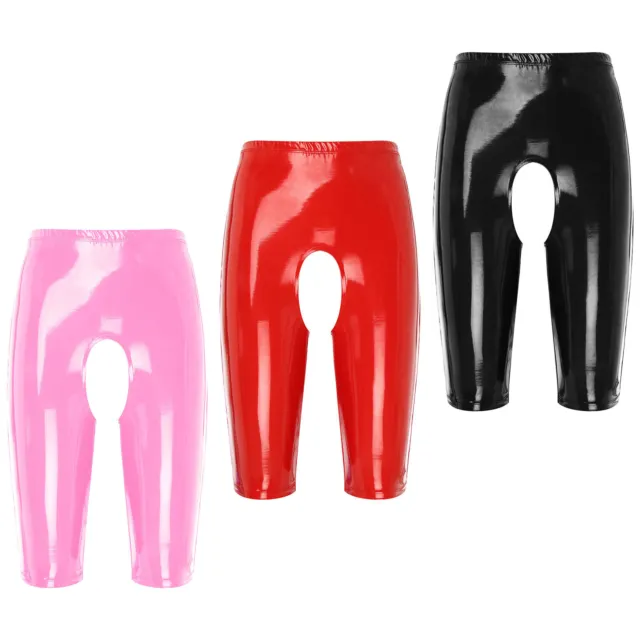 Collant Donna Pantaloncini Donna Vita Alta Pantaloni Corti Crotch Aperto Clubwear Sexy