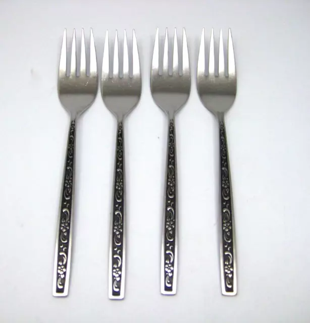 4 West Bend Oneida Miracle Maid Stainless Salad Forks Flatware 6 1/4