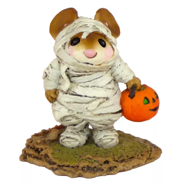 Wee Forest Folk THE MUMMY, WFF# M-194, White Mummy, Halloween Mouse
