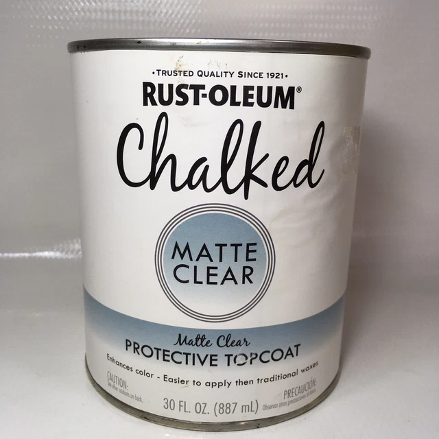 RUSTOLEUM CHALKED PAINT 30 oz Matte Clear Topcoat Interior 301498 26.