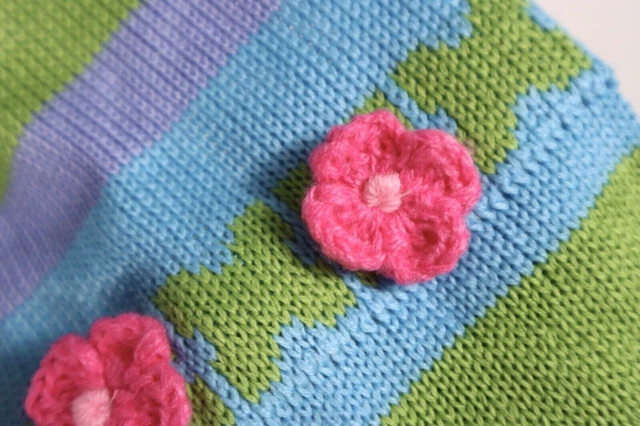 MissLook Cardigan Pull Bouton Femme Multicolore Floral Rayé Coton Sz M 9