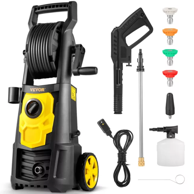 VEVOR Electric Pressure Washer High Pressure Washer 2000PSI 1.65GPM w/ Hose Reel