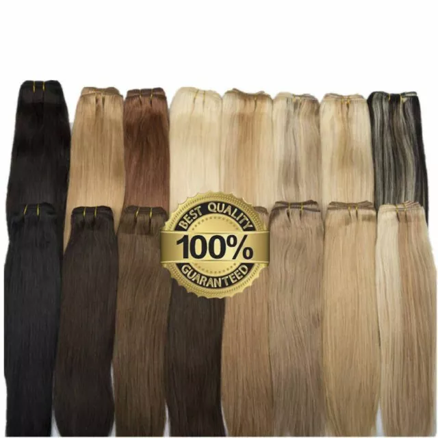 Double Weft Sew in Weave Brazilian Remy Human Hair Extensions Silky Straight100g