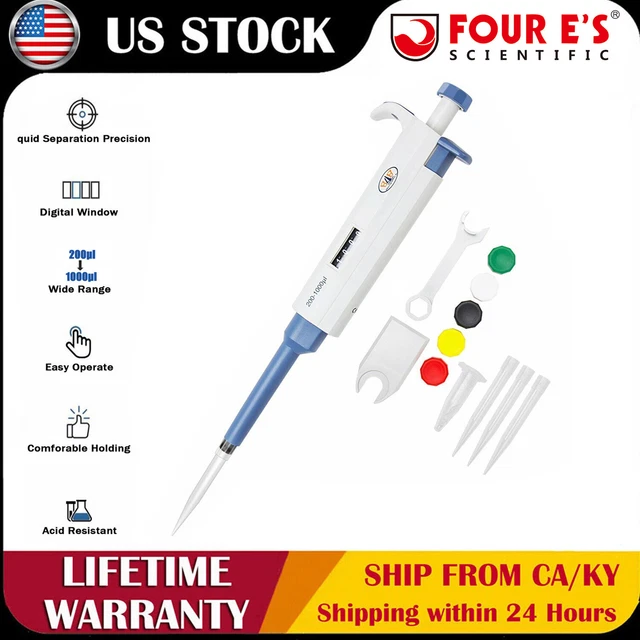 SINGLE CHANNEL PIPETTE 2001000ul Micro Transfer Adjustable Volume