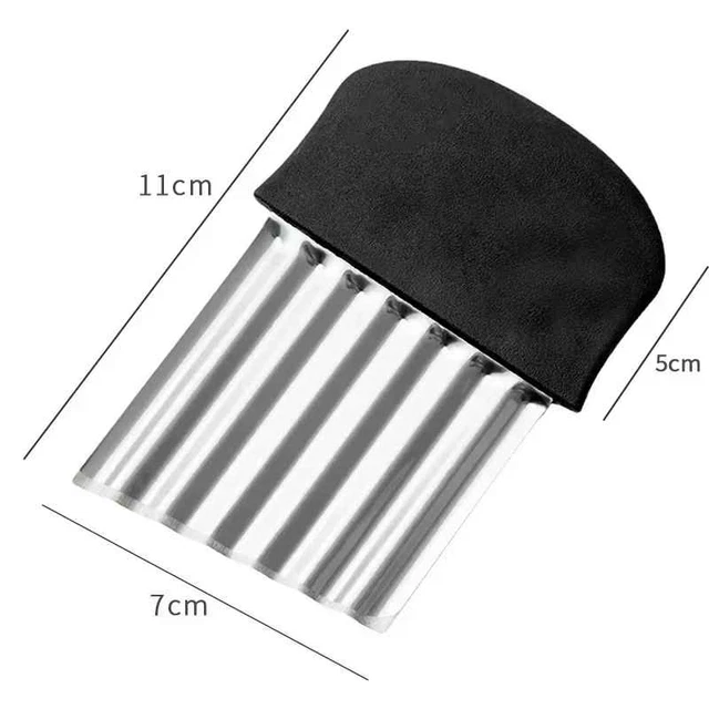 Stainless Steel Potato Chip Slicer Dough Vegetable Fruit Crinkle Wavy Slicer Knife Potato Cutter (AK4) main image 0