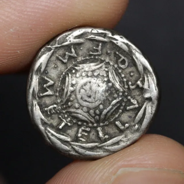 Metellus Denarius Ancient Roman Republic Silver AR Coin Macedonian Shield 127BC