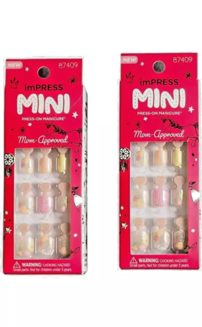 2 packs x KISS imPRESS MINI Press-On Manicure for Kids Hokey Pokey Nails