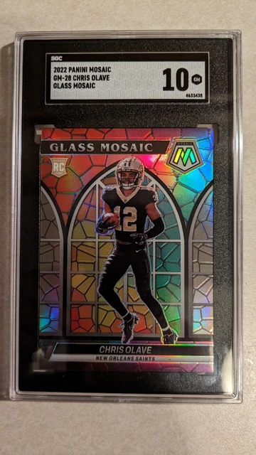 Chris Olave 2022 Mosaic Glass Mosaic SSP SGC 10 Gem Mint Saints Rookie RC GM-28