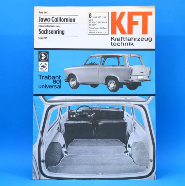 DDR KfT Kraftfahrzeugtechnik 8 1968 Sachsenring Trabant 601 Jawa Californian  75