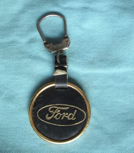 Ancien porte-clés automobile en cuir FORD - Garage François 1er