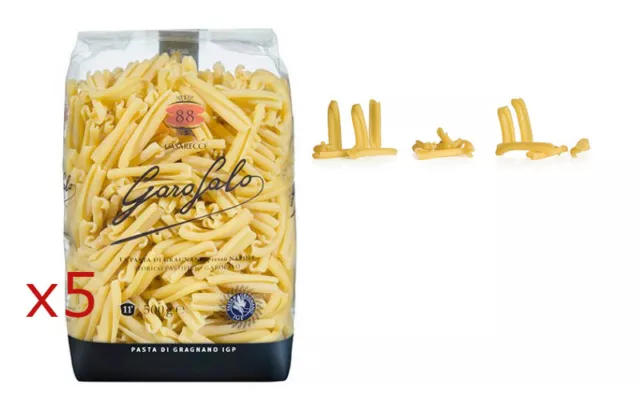 PASTA GAROFALO CASARECCE DI GRANO DURO PASTA DI GRAGNANO IGP 5 PEZZI da 500gr.