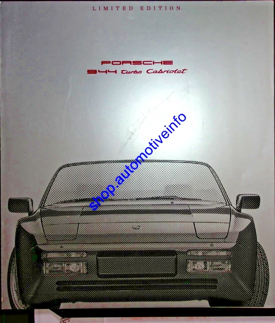 EG4038 BROCHURE CATALOGUE Prospekt Porsche 944 Turbo Cabrio German