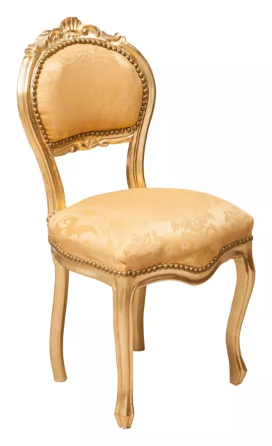 Poltroncina imbottita barocco  Poltrona stile francese Luigi XVI Sedia oro