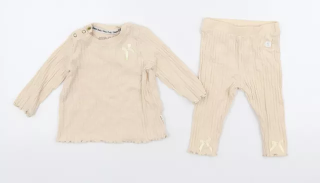Set pantaloni/set cotone beige River Island per ragazze taglia 0-3 mesi a scatto