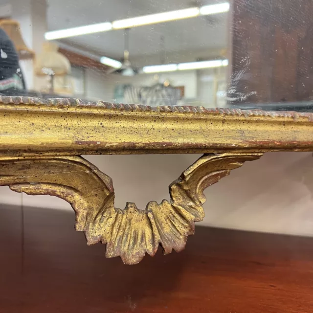 Antico specchio con cornice in legno stile Luigi XVI oro specchiera rettangolare 3