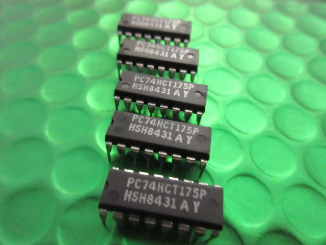 5 x SN74LS175N ORIGINAL TEXAS,MOTOROLA & PHILIPS IN STOCK IC 74LS175