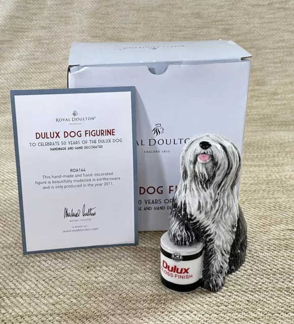 New Royal Doulton Dulux Duluxe Dog Figure RDA144 & COA Handmade 2011 Limited