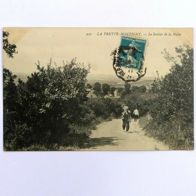 cpa 95 La Frette sur Seine Montigny les Cormeilles le sentier de la halte 1911
