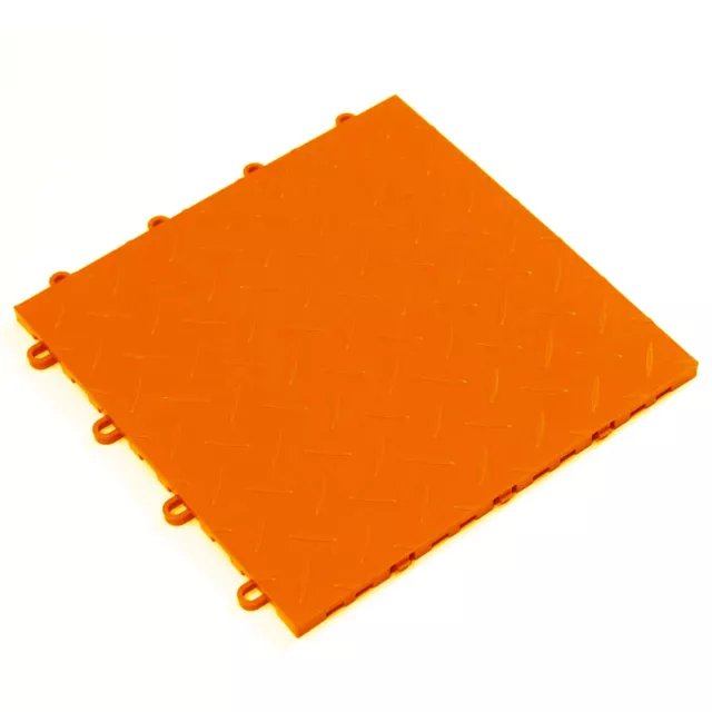 Quick Diamond Interlocking Tiles -Orange / Garage Flooring /Expo/Mobile Displays