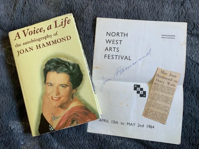 Rare Joan Hammond Soprano Opera Autograph  Hand Written 1964 And Book
