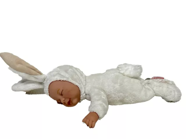 Anne Geddes Baby Bunny Beanie Soft Toy Doll 9" Sleeping