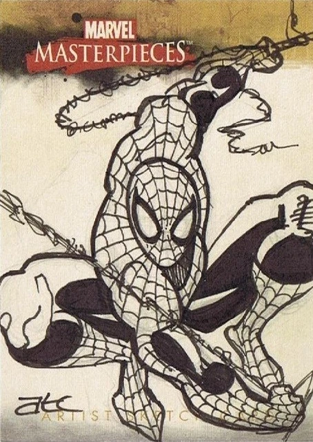 Marvel Masterpieces 2008 Skybox Spider-man - Adam Cleveland sketch card