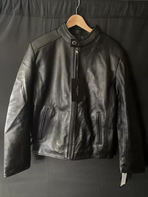 MARC NEW YORK ANDREW MARC Men's Small Black Genuine Leather Jacket New