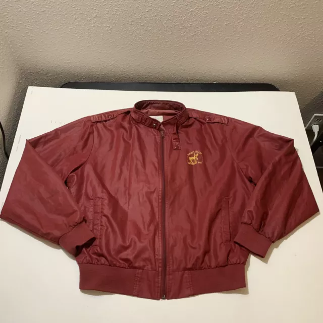 Vintage Fantasy Island Amusement Park Cafe Racer Jacket Maroon Four Seasons L