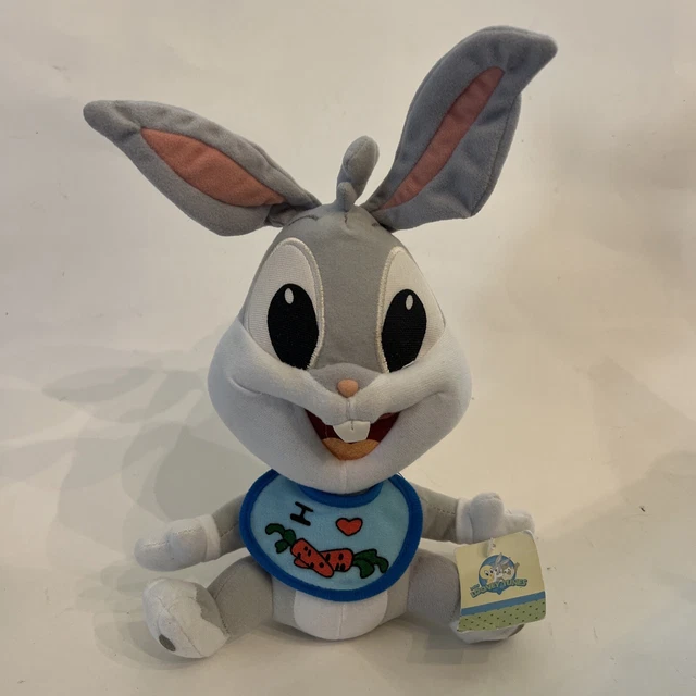 BUGS BUNNY BABY Bugs Bunny Looney Tunes Doll Carrots Bib Small 8” Plush