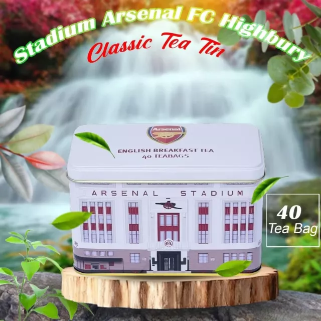 English Teas Arsenal Stadium Highbury Tea Tin with 40 ENG Breakfast Teabags x 5