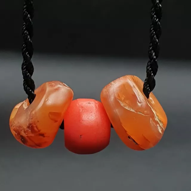 Ancient African Himalayan indo Tibetan Agate carnelian and glass Beads