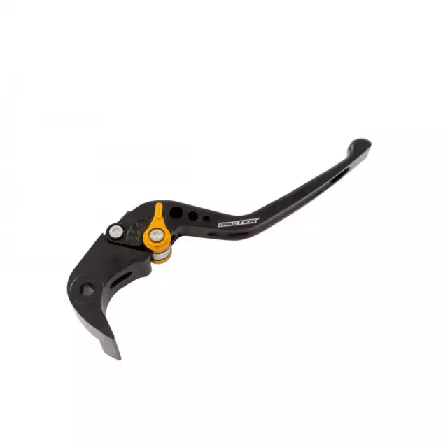 BikeTek Adjustable CNC Brake Lever Long  - Black / Gold Adjuster - #B54