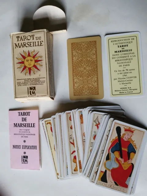 TAROT DE MARSEILLE Conver Jeu Cartes Divinatoire Recherche Esotérie Voyance  Horo EUR 23,76 - PicClick FR