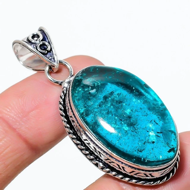 Blau Labradorit Edelstein 925 Sterlingsilber Schmuck Anhänger 1,97 Zoll Ostern