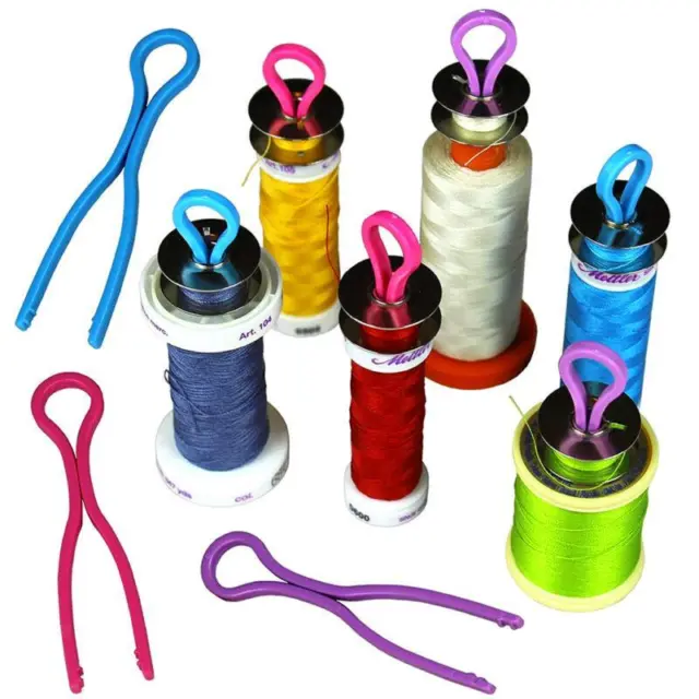 Juego de soporte de bobina roscada - 12 piezas hágalo usted mismo ropa accesorios de costura - clips de bobina