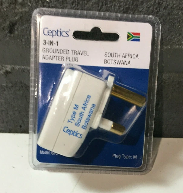 CEPTICS 3IN1 SOUTH Africa Botswana Travel Adapter Plug Type M