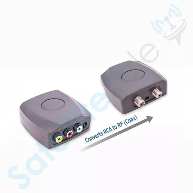 SatelliteSale RF Modulador Rca A Coaxial Convertidor Con / Potencia Y Av Cable 2