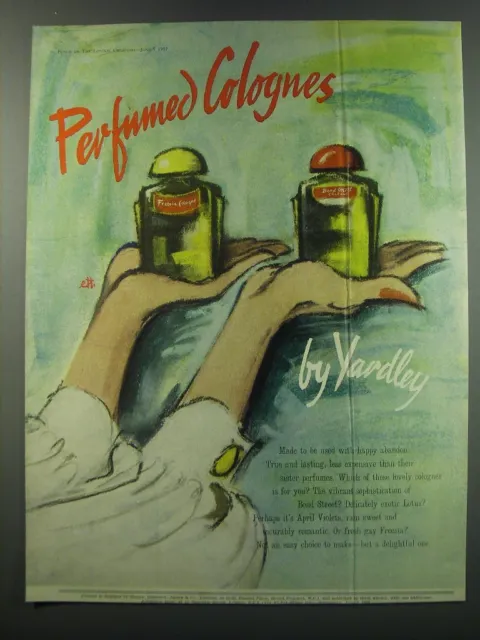 1957 Yardley Perfumed Colognes Advertisement