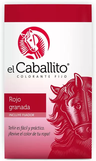 colorante o pintura para ropa EL CABALLITO de  ARABELA color ROJO GRANADA