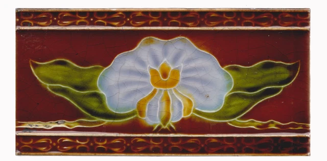 Antique Art Nouveau majolica tile #3