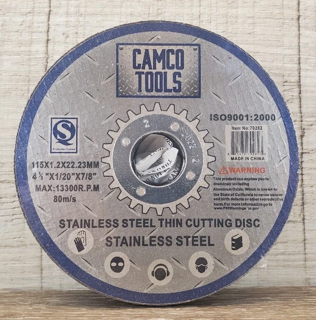 Camco Tools 25 Pack 4-1/2" x 1/20" x 7/8" Cut-off Wheels Discs Stainless Steel