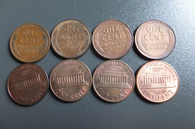 USA - Amerika 8 X One Cent 1916,36,45,52,63,73,80,91 Lincoln  verschiedene Jahre