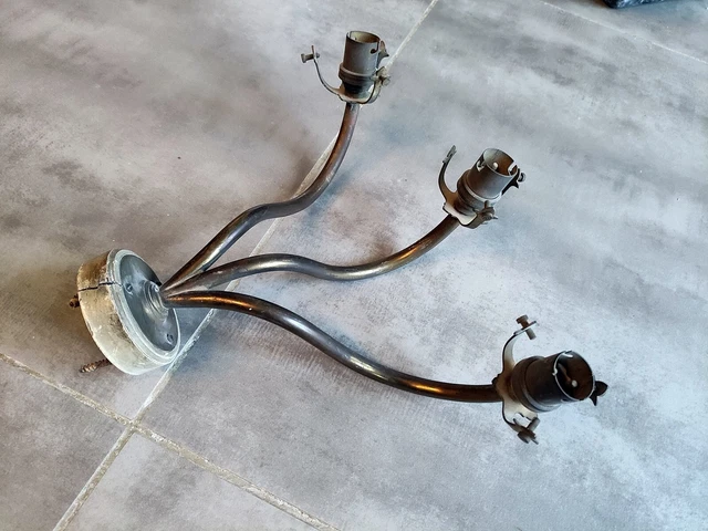 Ancienne applique  col de cygne laiton griffes porte tulipe