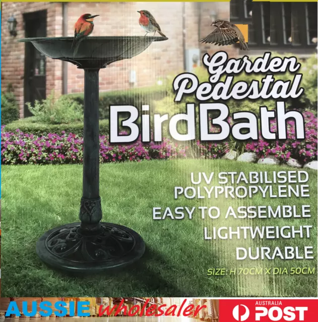 AU 70cm Bird Bath Wash Ornament Garden Feeder Statue With Pebbles Outdoor Decor