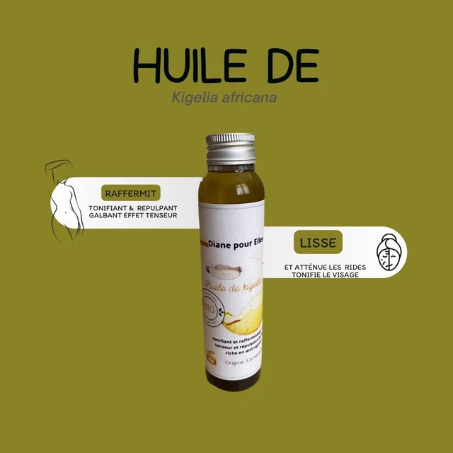 Huile De Kigelia Africana (Botcho) - Soin Stimulant Tonifiant - 200 Ml - Produit Naturel Bénin