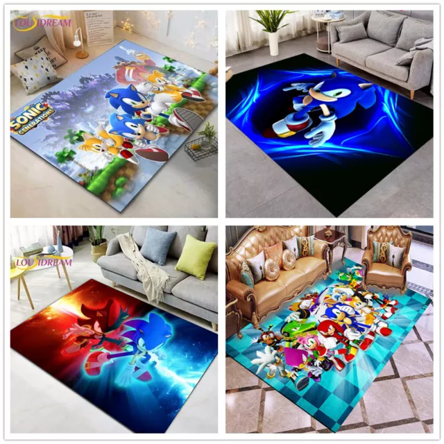 Kinder Schlafzimmer 3D Sonic Teppich Matte Jungen Fußmatten Mädchen Türmatte Neu