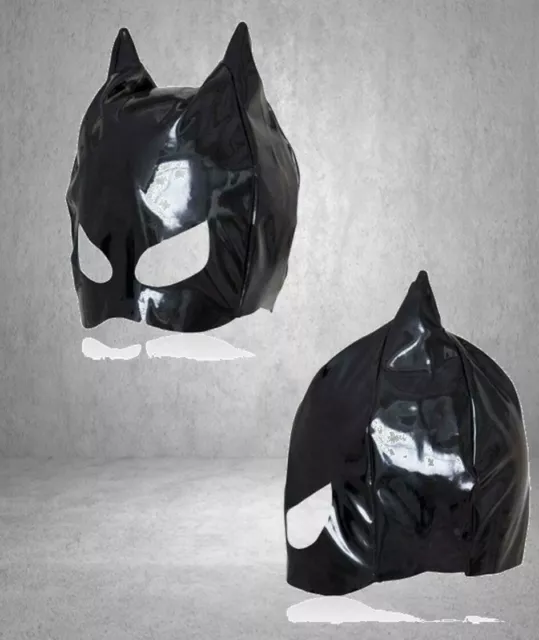 maschera nero gatto black mask fetish per donna integrale sexy bondage fetish