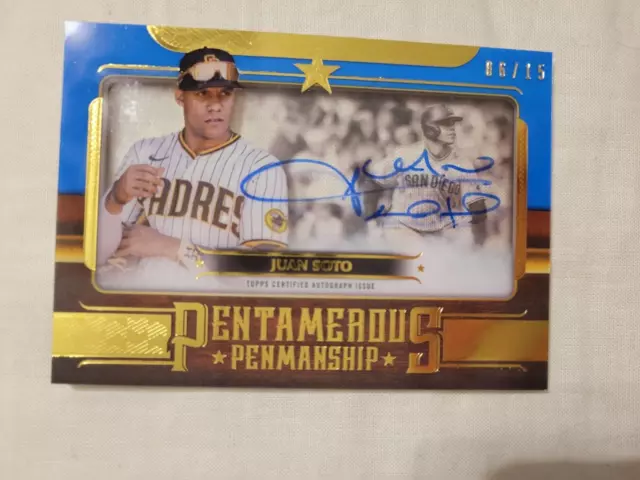 2023 Topps Five Star Pentamerous Penmanship Juan Soto Autograph Card #6/15 Auto